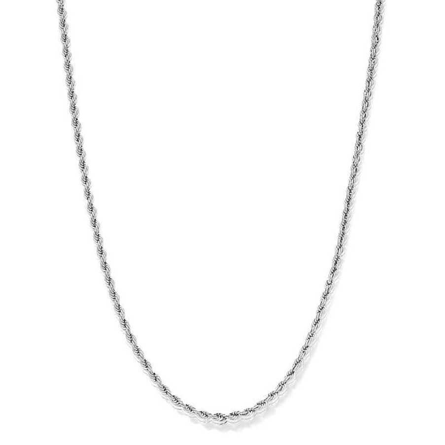 Banter 10K Hollow White Gold Rope Chain - 16" Necklaces