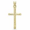 Banter Medium Diamond-Cut Cross Charm In 10K Stamp Hollow Gold Charms