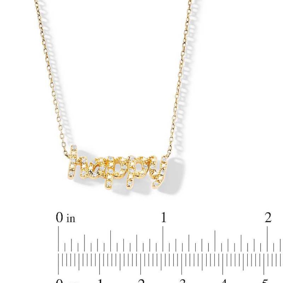 Banter 18K Gold Plate Diamond Accent Happy Necklace Necklaces