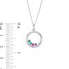 Banter Birthstone Family Unity Circle Curb Chain Necklace In Sterling Silver - 18 In. (1-4 Stones) Necklaces