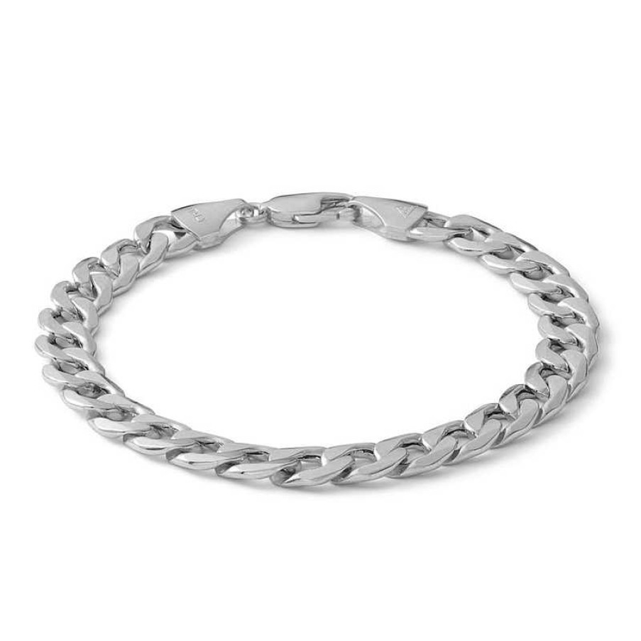 Banter 10K Hollow White Gold Curb Chain Bracelet - 7.5" Bracelets