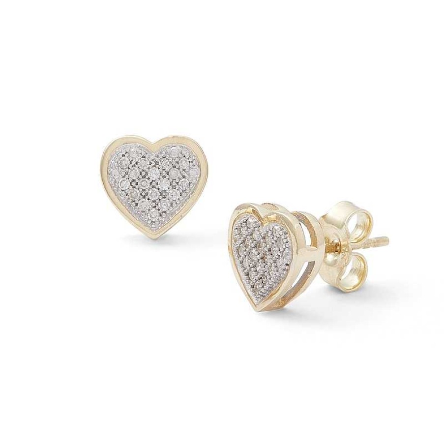 Banter 1/10 Ct. T.W. Diamond Micro Heart Stud Earrings In 10K Gold Earrings