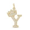 Banter Cubic Zirconia "Y" Initial With Crown Necklace Charm In 10K Solid Gold Charms