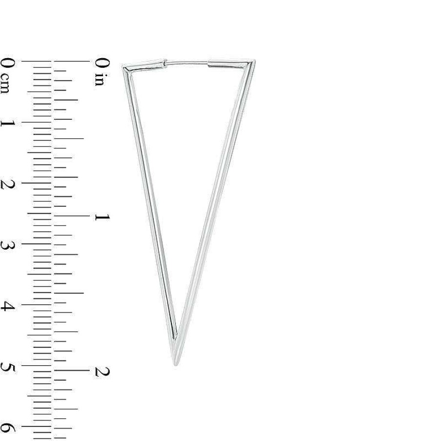 Banter Tube Hollow Sterling Silver Triangle Continuous Hoops Earrings