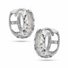 Banter Princess-Cut Cubic Zirconia Huggie Hoop Earrings In Solid Sterling Silver Earrings