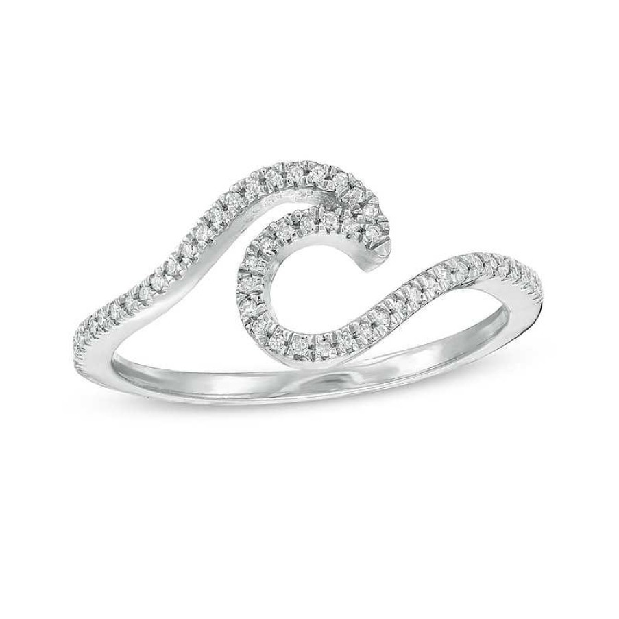 Banter 1/15 Ct. T.W. Diamond Wave Ring In Sterling Silver Rings