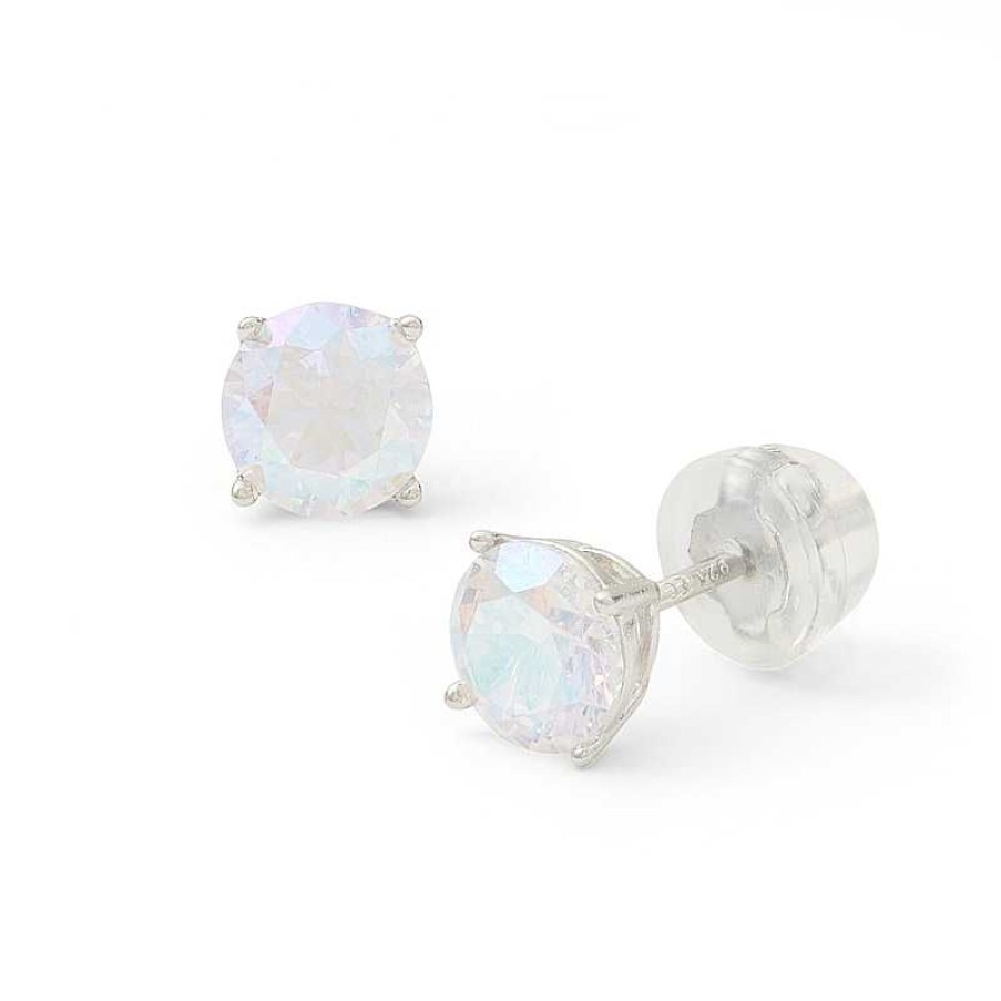 Banter 6Mm Iridescent Cubic Zirconia Stud Earrings In Sterling Silver Earrings