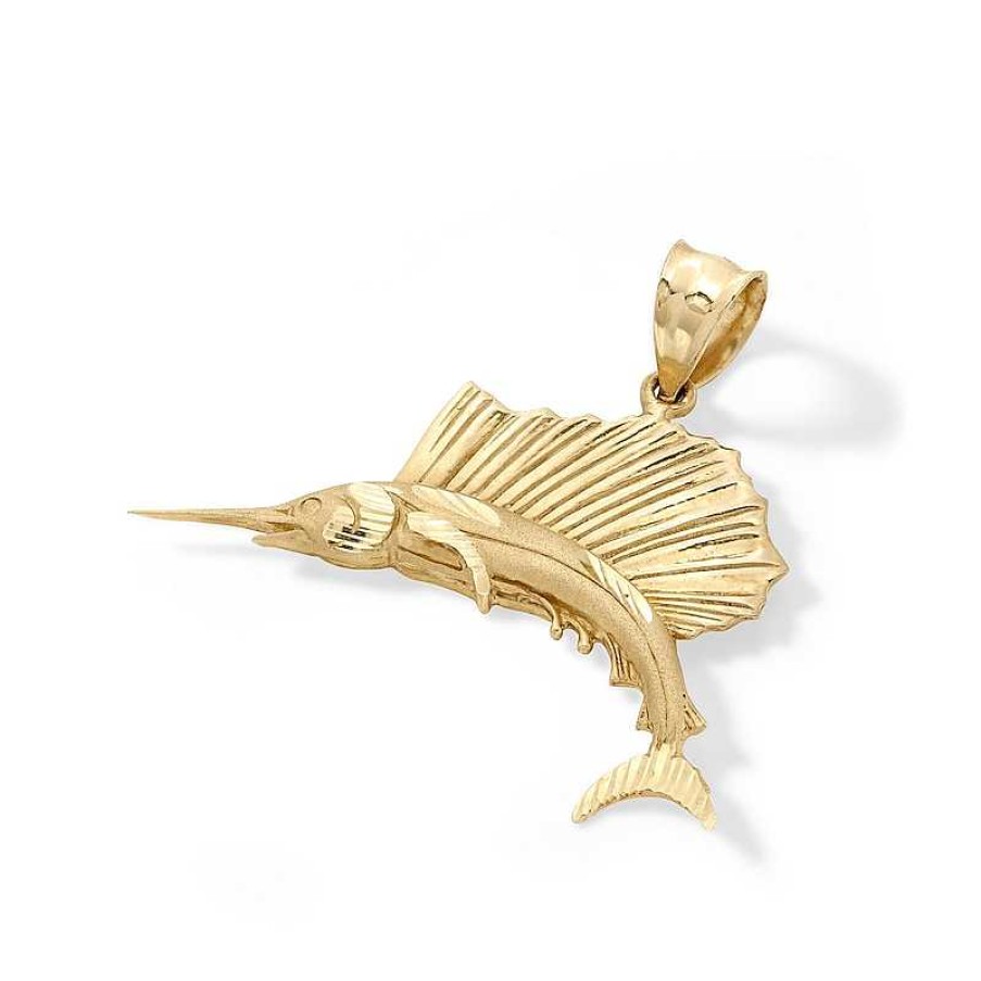 Banter 10K Solid Gold Swordfish Necklace Charm Charms