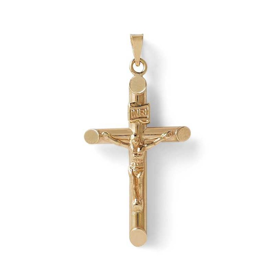 Banter Small Tube Crucifix Charm In 10K Gold Charms