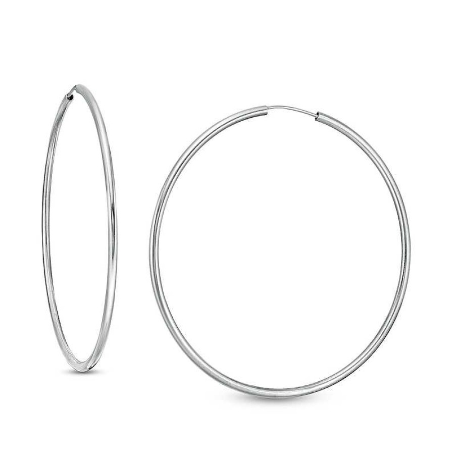 Banter Tube Hollow Sterling Silver Continuous Hoops Earrings