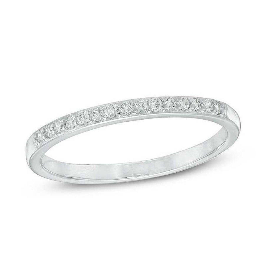 Banter Cubic Zirconia Stackable Band In Sterling Silver Rings