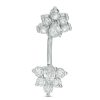 Banter Solid Stainless Steel Cz Pear-Shaped Floral Belly Button Ring - 14G Belly Button