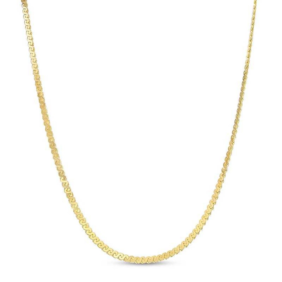 Banter .92Mm Serpentine Chain Necklace In 10K Solid Gold - 16" Necklaces