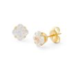 Banter 6Mm Princess-Cut Cubic Zirconia Solitaire Stud Piercing Earrings In Solid Stainless Steel With 24K Gold Plate Earrings