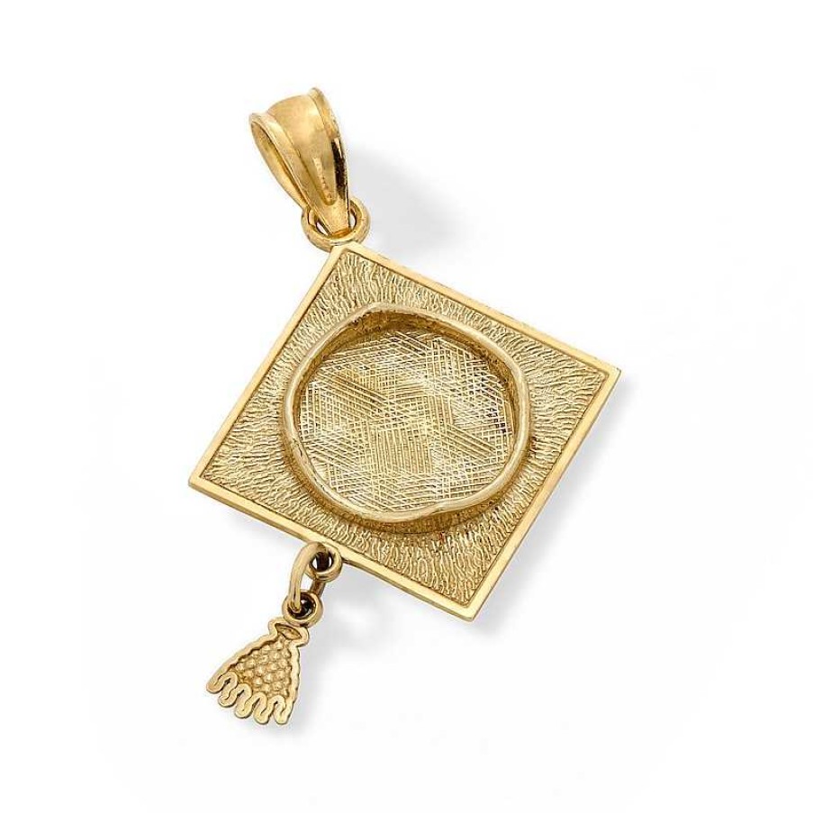 Banter 10K Solid Gold Graduation Cap Two-Tone Necklace Charm Charms