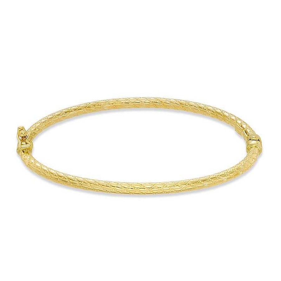 Banter Made In Italy 3Mm Hammered Bangle In 10K Gold Bracelets