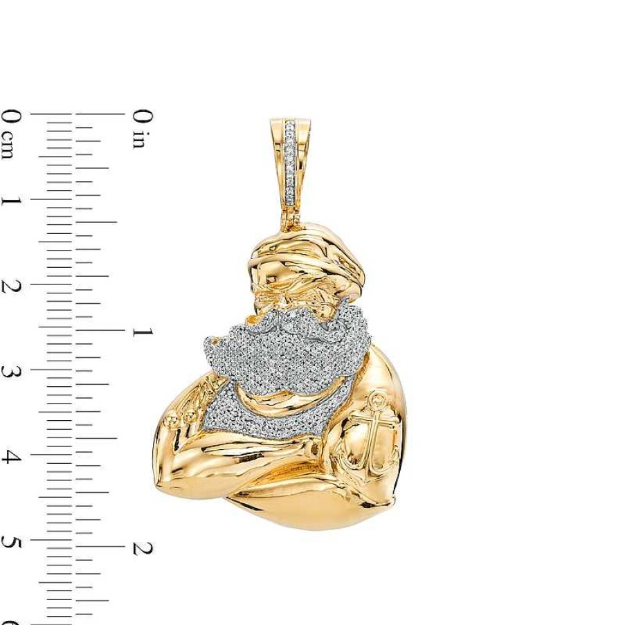 Banter 1/3 Ct. T.W. Diamond Tough Guy Necklace Charm In 14K Gold Over Silver Charms