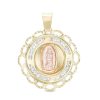 Banter Small Our Lady Of Guadalupe Medallion Necklace Charm In 10K Semi-Solid Two-Tone Gold Charms