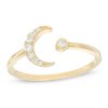 Banter Cubic Zirconia Crescent Moon Open Shank Wrap Ring In 10K Gold Rings