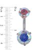 Banter Solid Stainless Steel Cz Two-Piece Belly Button Ring Set - 14G Belly Button