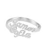 Banter Couple'S Script Name Bypass Adjustable Ring In Sterling Silver (2 Lines) Rings