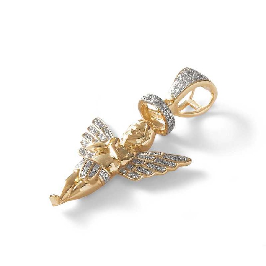 Banter 1/5 Ct. T.W. Diamond Praying Angel Necklace Charm In 10K Gold Charms