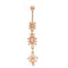 Banter Rose Ion Plated Cz Dangle Belly Button Ring - 14G Belly Button