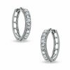 Banter Cubic Zirconia Milgrain Hoop Earrings In Sterling Silver Earrings