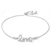 Banter Diamond Accent Lowercase "Love" Bolo Bracelet In Sterling Silver - 9.5" Bracelets