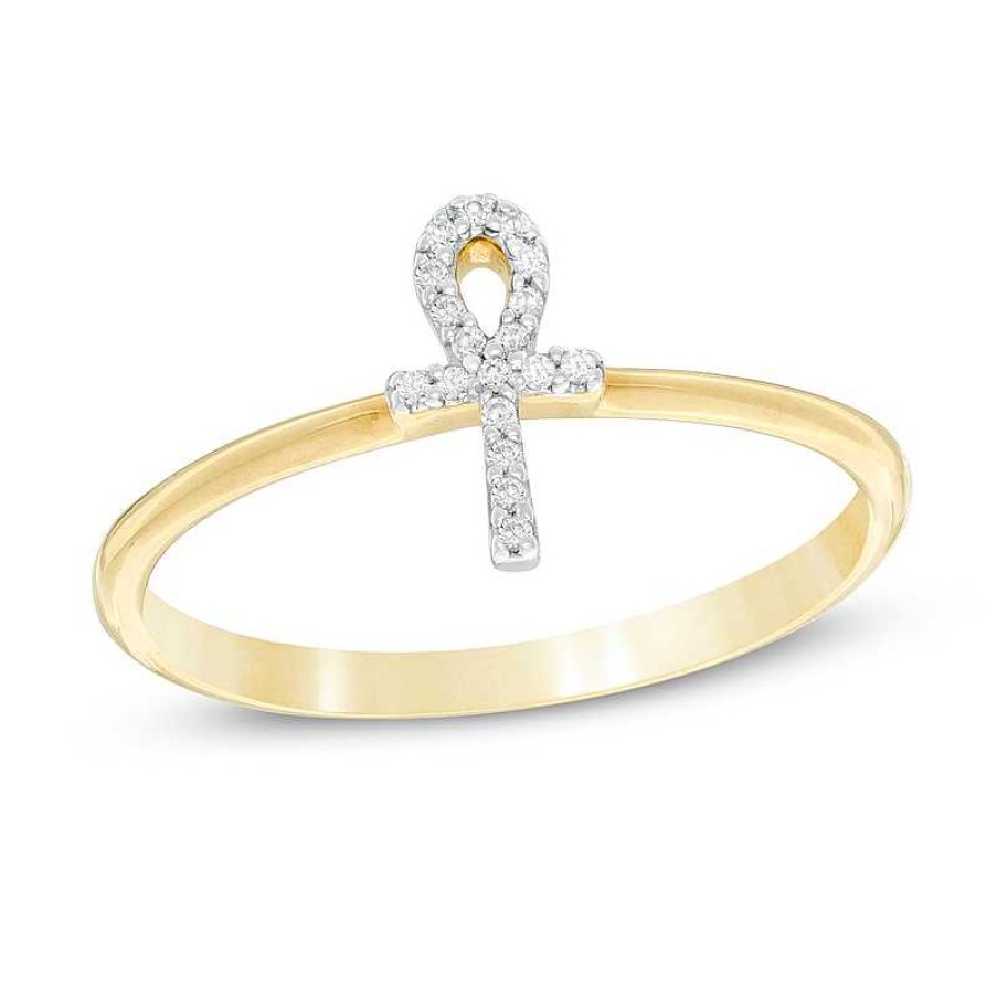 Banter 1/20 Ct. T.W. Diamond Ankh Symbol Ring In 10K Gold Rings