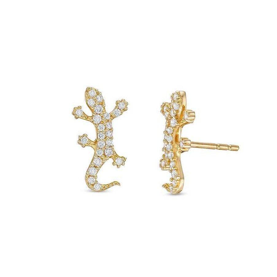 Banter Cubic Zirconia Lizard Stud Earrings In 10K Gold Earrings