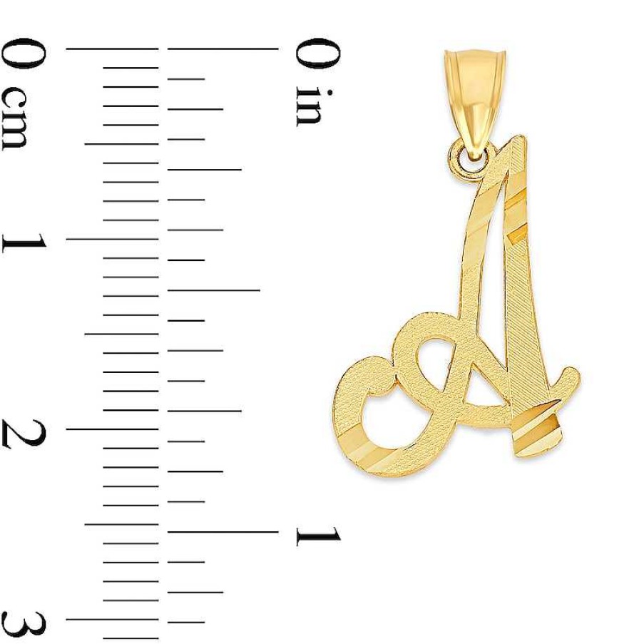 Banter 10K Solid Gold Diamond Cut Script Letter A Charm Charms