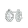 Banter Pear-Shaped Cubic Zirconia Frame Stud Earrings In Solid Sterling Silver Earrings