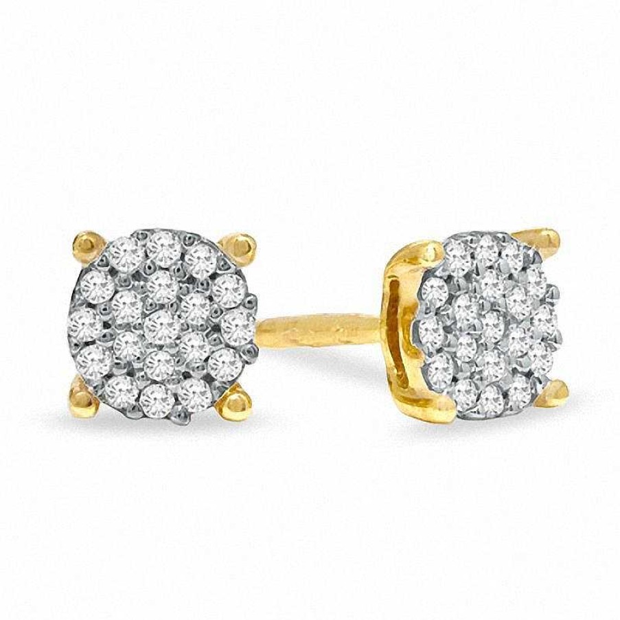 Banter 1/10 Ct. T.W. Diamond Composite Earrings In 10K Gold Earrings