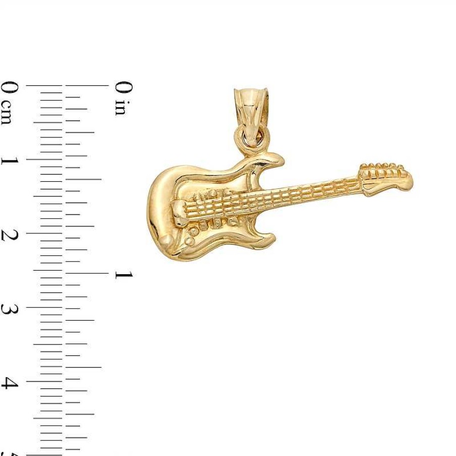 Banter 10K Hollow Gold Guitar Necklace Charm Charms