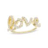 Banter Cubic Zirconia Cursive "Love" Ring In Sterling Silver With 18K Gold Plate Rings