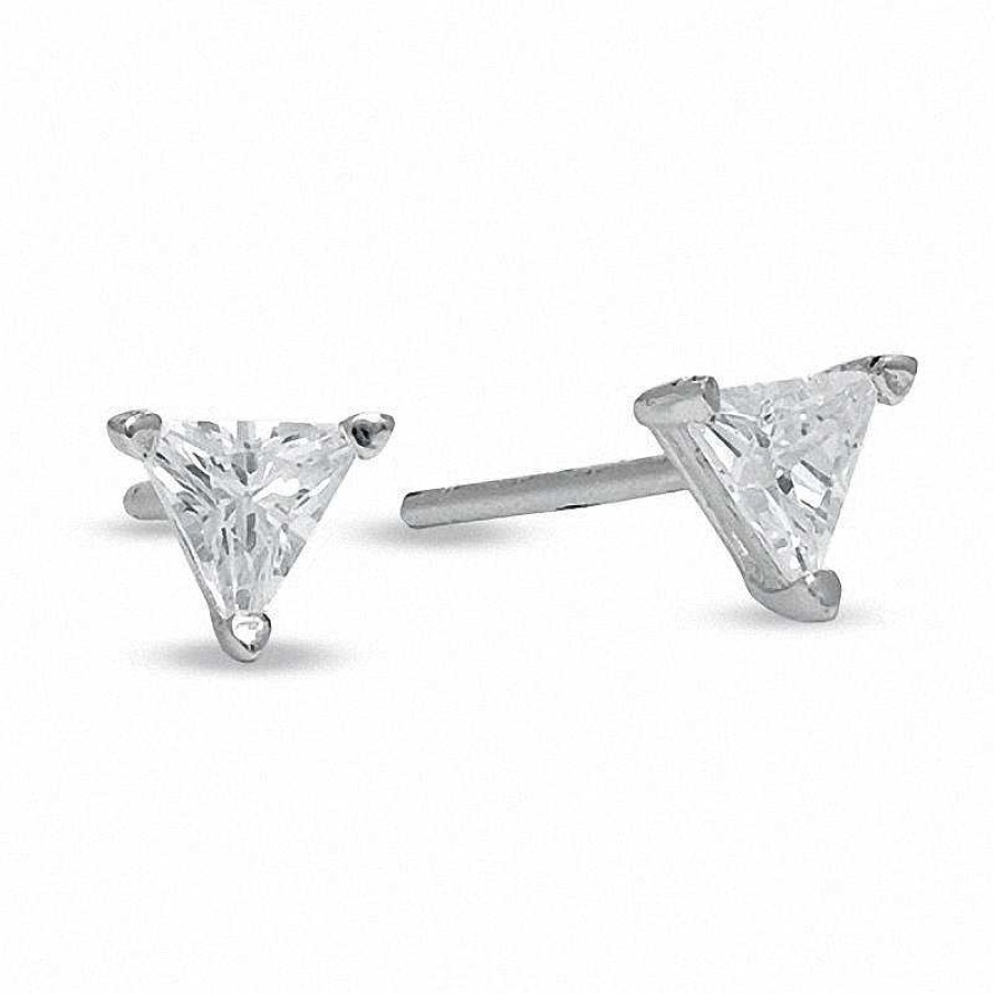 Banter 4Mm Trillion-Cut Cubic Zirconia Stud Earrings In Sterling Silver Earrings