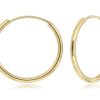 Banter 10K Tube Hollow Gold Medium Continuous Hoops Earrings