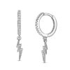 Banter Cubic Zirconia Lightning Bolt Dangle Drop Earrings In Sterling Silver Earrings