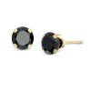 Banter 5Mm Black Cubic Zirconia Solitaire Stud Piercing Earrings In 14K Solid Gold Earrings