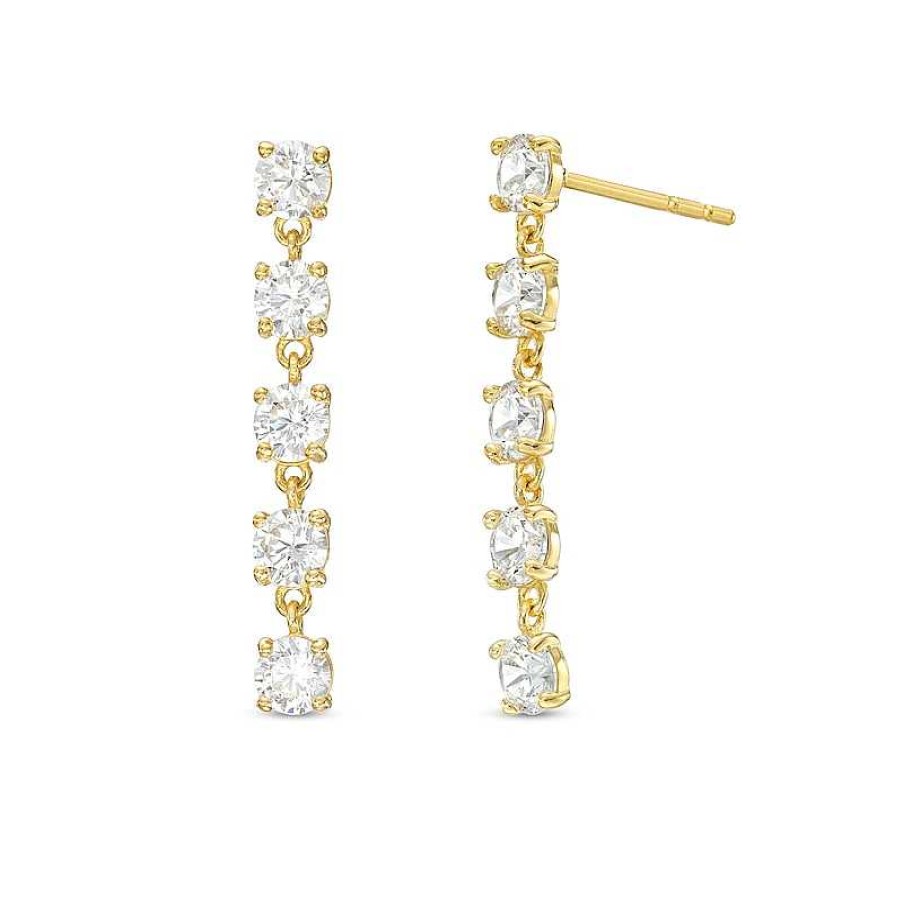 Banter Cubic Zirconia Dangle Stud Earrings In 10K Solid Gold Earrings