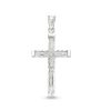 Banter Diamond-Cut Edge Crucifix Necklace Charm In 10K Solid White Gold Charms