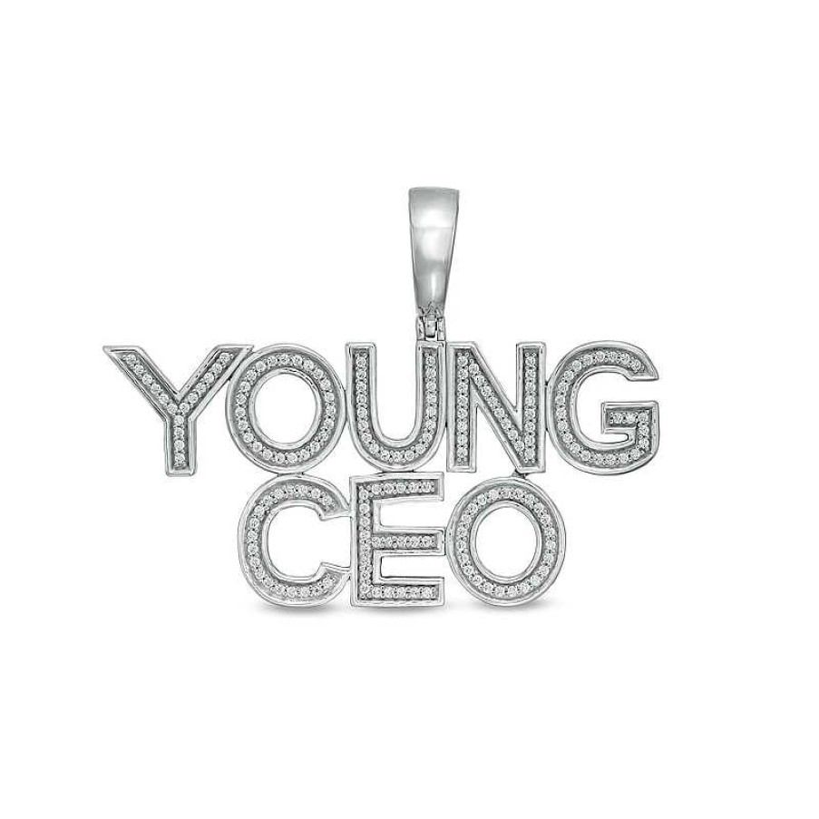 Banter Cubic Zirconia "Young Ceo" Necklace Charm In Sterling Silver Charms