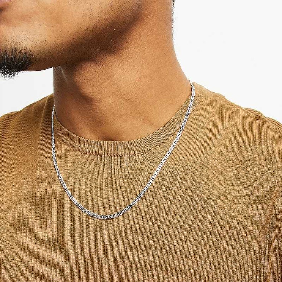 Banter 100 Gauge Solid Mariner Chain Necklace In Sterling Silver - 22" Necklaces