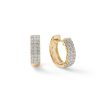 Banter 1/2 Ct. T.W. Diamond Three Row Huggie Hoop Earrings In 10K Gold Earrings