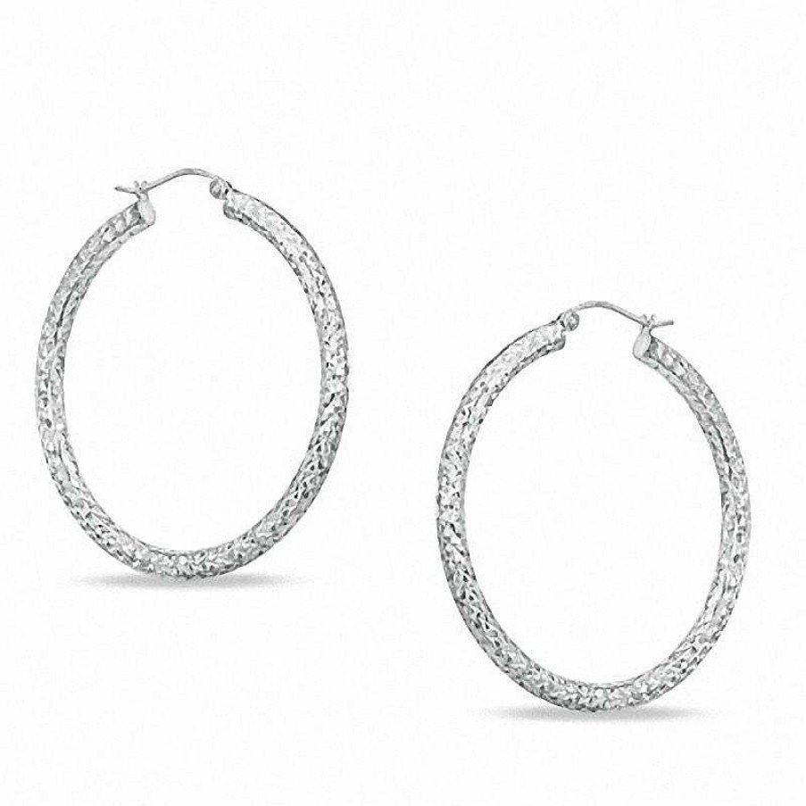 Banter 40Mm Diamond-Cut Hoop Earrings In Sterling Silver Earrings