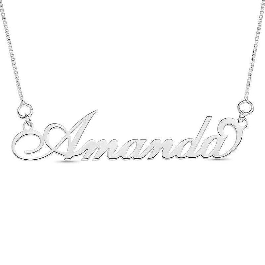 Banter Script Name Necklace In Sterling Silver (10 Characters) Necklaces