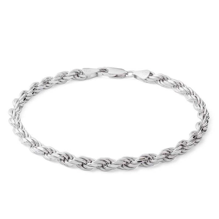 Banter Made In Italy 100 Gauge Diamond-Cut Rope Chain Bracelet In Solid Sterling Silver - 9" Bracelets