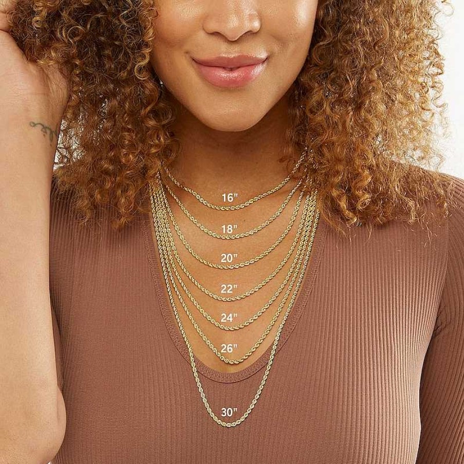 Banter 10K Hollow White Gold Rope Chain - 24" Necklaces