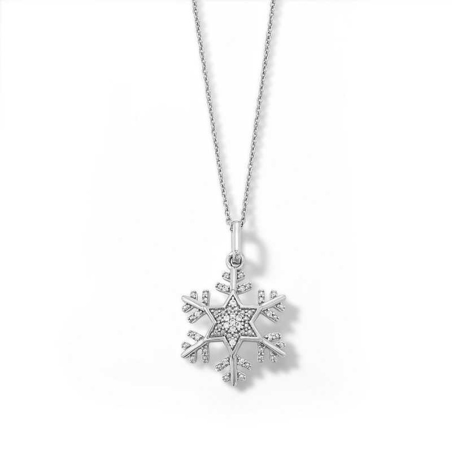 Banter Sterling Silver 1/20 Ct. T.W. Diamond Snowflake Necklace Necklaces